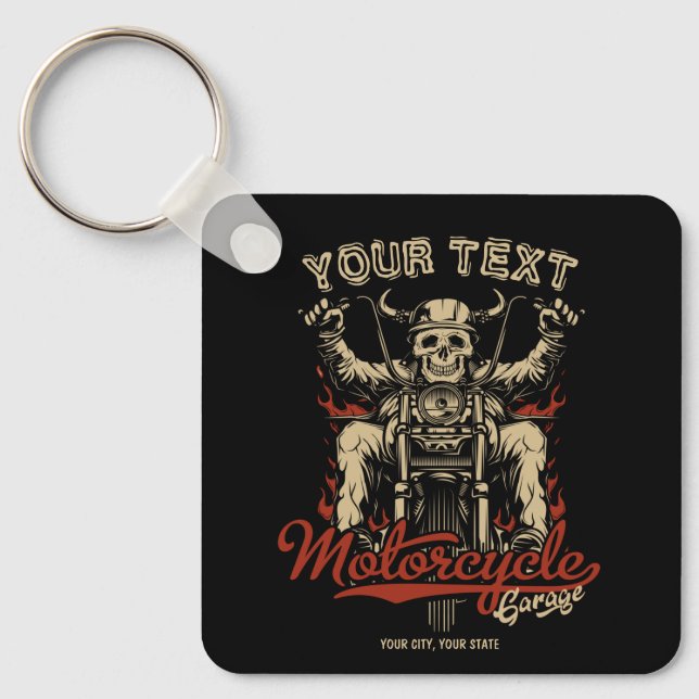 Llavero Garaje para la tienda de motocicletas de Skeleton  (Anverso)