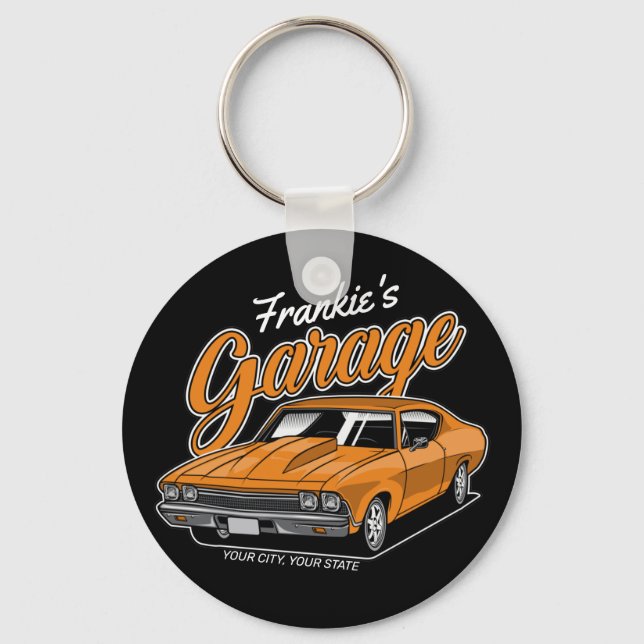 Llavero Garaje personalizado de 1968 396 para coches de mu (Anverso)