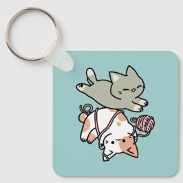 Llavero Garras y Juego – Ilustración de Gato Adorable