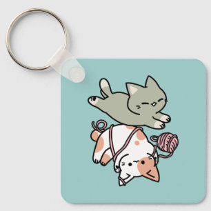 Llavero Garras y Juego – Ilustración de Gato Adorable