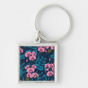 Llavero Garzas y abejorros dulces, rosa y azul