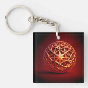 Llavero Gasket Fractal Sierpinski Rojo