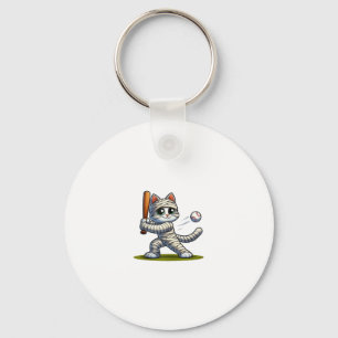 Llavero Gata momia béisbol calabaza Halloween. Top de tanq