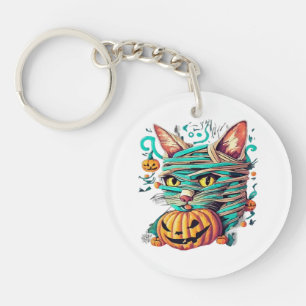 Llavero Gata Momia Divertida Halloween