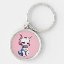 Llavero Gatito adorable con auriculares mágicos