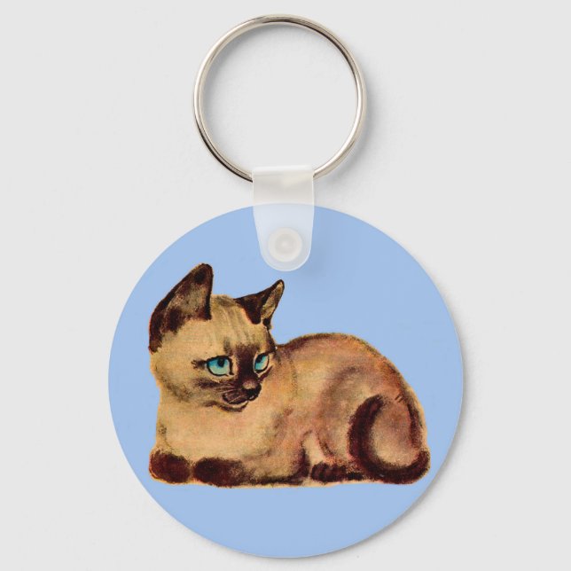 Llavero gatito adorable siamés (Anverso)