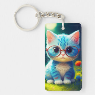 Llavero Gatito Azul Adorable con Gafas-47067