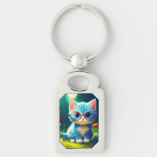Llavero Gatito Azul Adorable con Gafas-47067