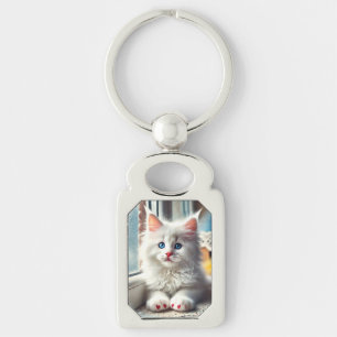 Llavero Gatito blanco