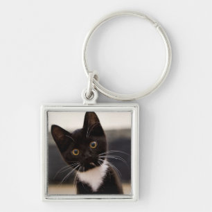 Llavero Gatito blanco y negro lindo del smoking