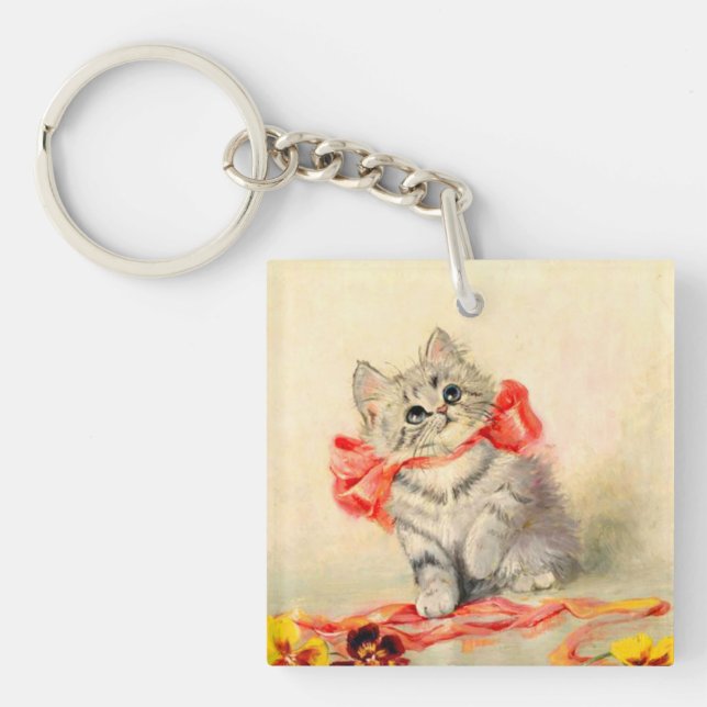 Llavero Gatito con cinta roja (Frente)
