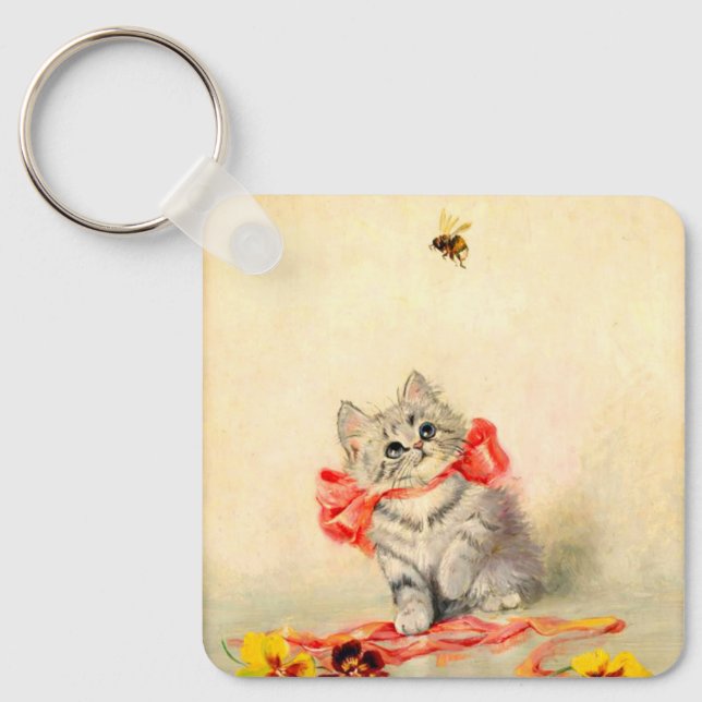 Llavero Gatito con cinta roja (Anverso)