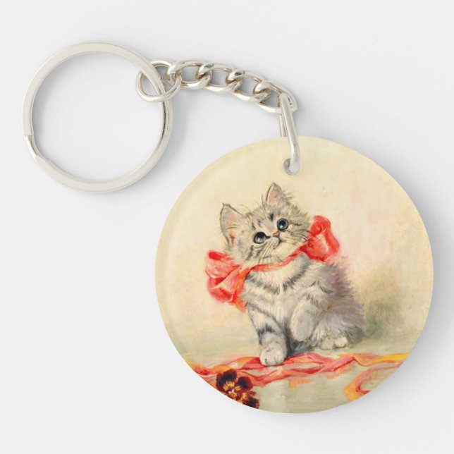 Llavero Gatito con cinta roja (Frente)