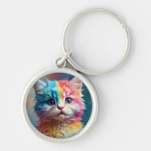 Llavero Gatito de color arcoiris