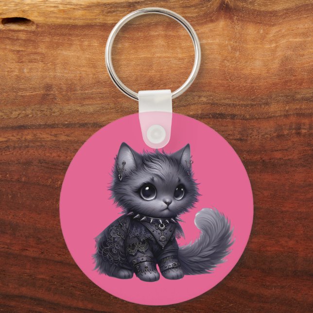 Llavero Gatito de Gótico suave (Anverso)