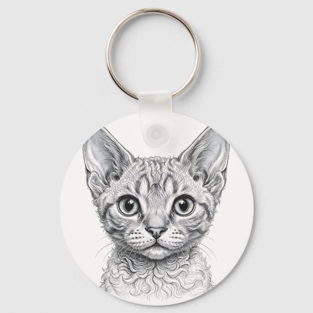 Llavero Gatito Devon Rex (Anverso)