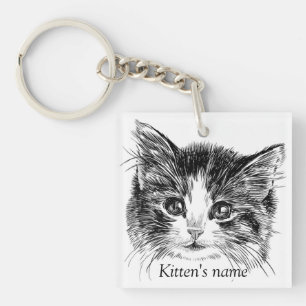 Llavero Gatito dulce personalizable