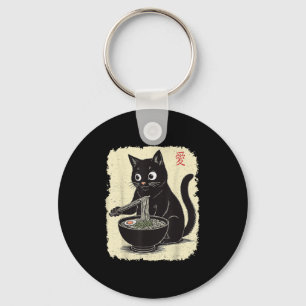 Llavero Gatito gracioso comiendo Ramen japonés Kawaii Anim