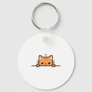 Llavero Gatito Naranja Bonito Asomándose Sobre Ti Ginger C