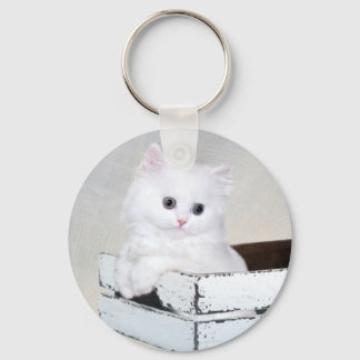 Llavero Gatito persa blanco
