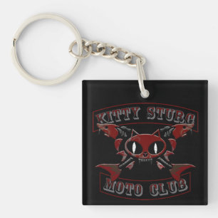 Llavero Gatito Sturg Moto Club-Keychian Rojo