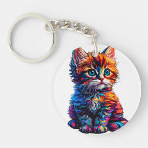 Llavero Gatito vibrante y artístico