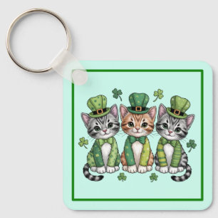 Llavero Gatitos afortunados del día de San Patricio-47474