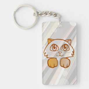 Llavero Gatitos anaranjados y púrpuras