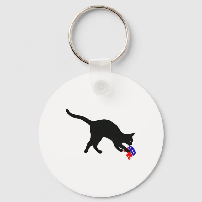 Llavero Gato Abrazando A Gop Elephant Funny Democat (Anverso)