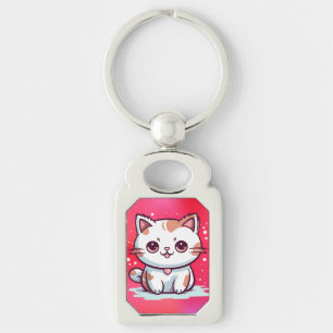 Llavero Gato adorable al estilo Kawaii Clipart