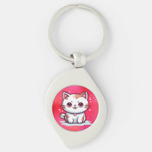 Llavero Gato adorable al estilo Kawaii Clipart