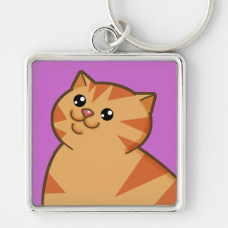 Llavero Gato anaranjado gordo feliz