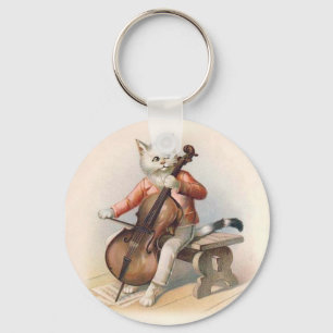 Llavero Gato antropomórfico jugando Cello