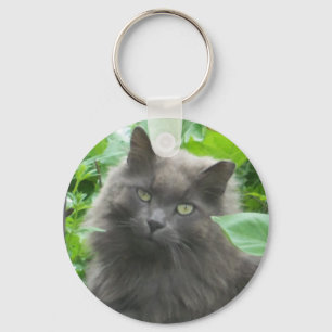 Llavero Gato azul ruso gris y largo
