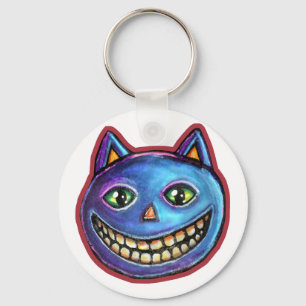 Llavero Gato Azul Sonriente Vintage Halloweenies