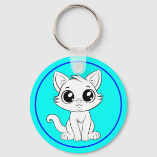 Llavero Gato blanco adorable