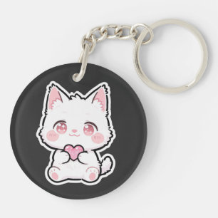 Llavero Gato blanco encantador