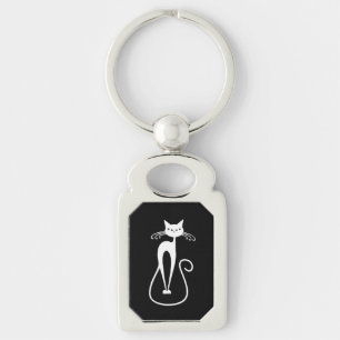 Llavero Gato blanco flaco caprichoso