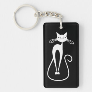 Llavero Gato blanco flaco caprichoso