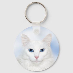 Llavero Gato blanco real