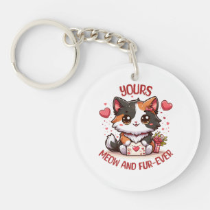 Llavero Gato Calico Adorable Día de San Valentín 