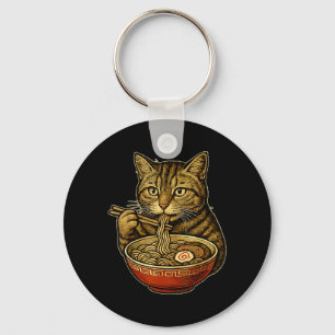 Llavero Gato comiendo sopa de ramen divertido manga neko o