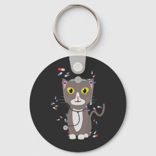 Llavero Gato con equipo médico