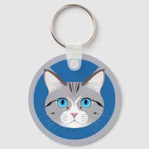 Llavero Gato Con Ojos Azules