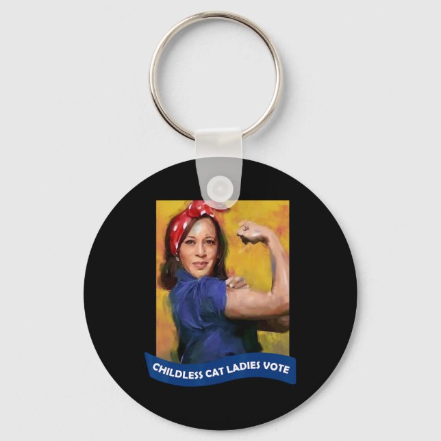 Llavero Gato Damas Votar Kamala 2024 Rosie The Riveter (Anverso)