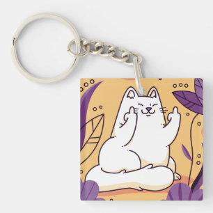 Llavero Gato dándole el dedo