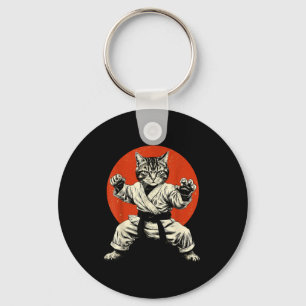 Llavero Gato de Artes Marciales Karate Judo Bandera Japone