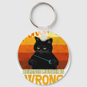 Llavero gato de asesinato de esgrima