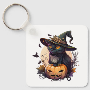 Llavero Gato de bruja para Halloween