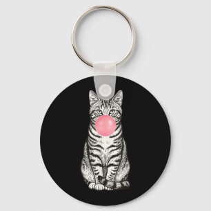 Llavero Gato de burbujas de chicle Tabby Lindo Divertido S